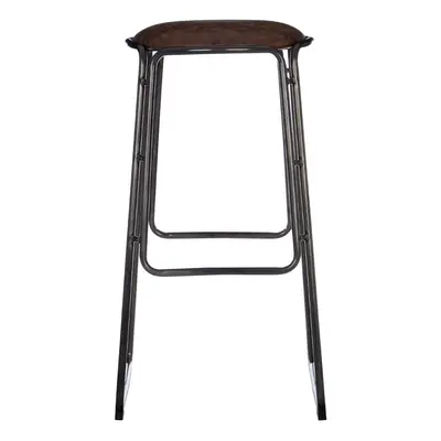 Premier Housewares Dalston Mocha Bar Stool with Gunmetal Legs