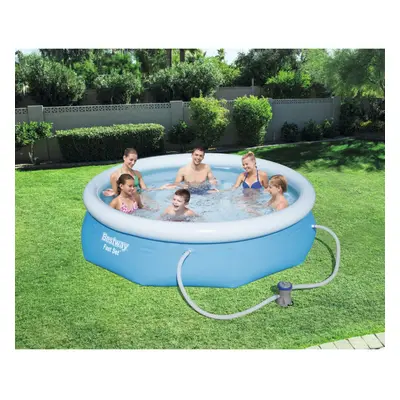 (10FT Fast Set Pool Set) Outdoor Inflatable Swimming Paddling Pool Garden Family Pools Kids & Ac