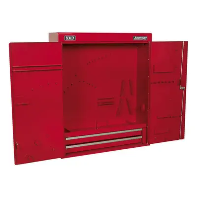 750 x x Wall Mounted Drawer Tool Cabinet - RED - Lockable Storage Unit