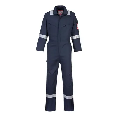 (L/R, Navy) Portwest Mens Bizflame Flame Resistant Work Overall/Coverall