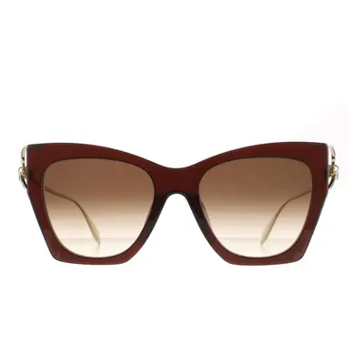 Alexander McQueen Sunglasses AM0375S Brown Gold Brown Gradient