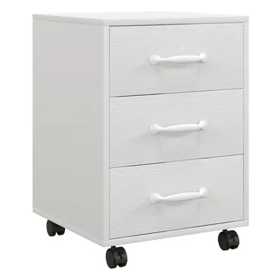 HOMCOM File Cabinet with Drawers, Under Desk Mobile Filing Cabinet White