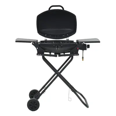 vidaXL Portable Gas BBQ Grill with Cooking Zone Black Garden Barbecue Burner