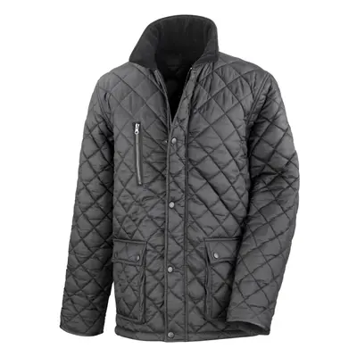 (L, Black) Result Mens Cheltenham Gold Fleece Lined Jacket (Water Repellent & Windproof)