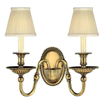 Twin Wall Light Sconce Burnished Brass LED E14 60W Bulb