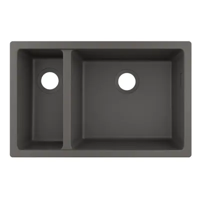 Hansgrohe S51 Kitchen Sink 1.5 Bowl Stone Grey Undermount SilicaTec 710mm