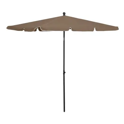 vidaXL Garden Parasol with Pole Taupe Outdoor Sunshade Garden Patio Umbrella