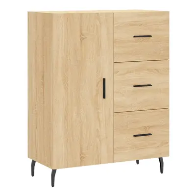 (sonoma oak) vidaXL Sideboard Storage Cabinet Cupboard Side Cabinet Black Engineered Wood