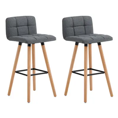 SoBuy FST50-DGx2 Set of2Kitchen Breakfast Bar Stool,Fabric Padded Seat