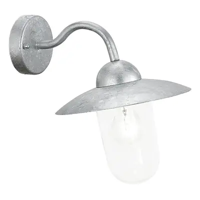 IP44 Outdoor Wall Light Zinc Plated Steel x 60W E27 Bulb Porch Lamp