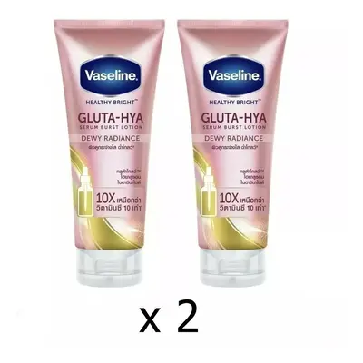 2 x Vaseline Healthy Bright Gluta-Hya Serum Dewy Radiance Body Lotion 300ml