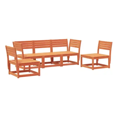 vidaXL Garden Sofa Set Piece Outdoor Corner Sofa Wax Brown Solid Wood Pine