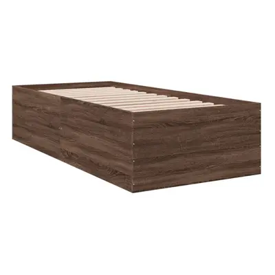 (brown oak, x cm/ cm) vidaXL Bed Frame Bed Base Sonoma Oak 75x190 cm Small Single Engineered Woo