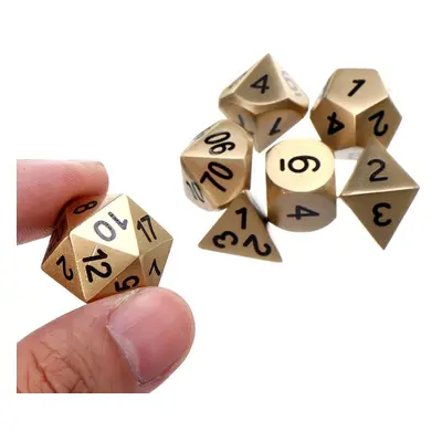 () Pure Copper Polyhedral Dices Set Metal Role Playing Game Dice Gadget for Dungeons Dragon Game