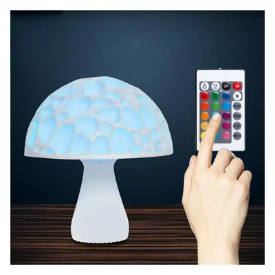 24cm 3D Mushroom Night Light Remote Touch Control Colors USB Rechargeable Table Lamp for Home De