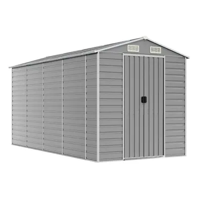 (light grey, x x cm) vidaXL Garden Shed Outdoor Storage Shed Patio Yard Tool Shed Galvanised Ste