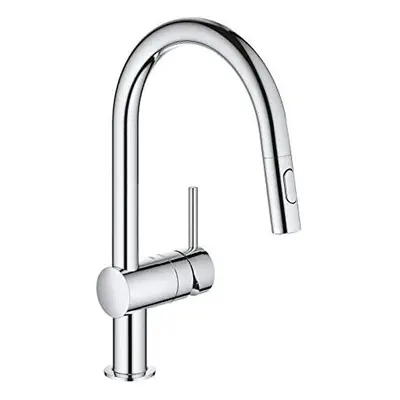 GROHE Minta | Kitchen Faucet - Single Handle Basin Mixer with Double Pull-Out Sprayer | Chrome