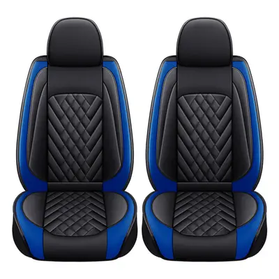 (Black & Light Blue) 11pcs Universal Seater Car Seat Covers Seat Cushion PU Leather Non-slip Pro