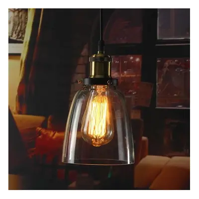 Vintage Industrial Retro Loft Glass E27 Ceiling Lampshade Pendant Light