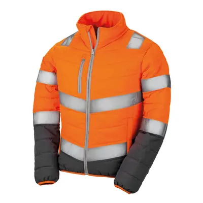 (L, Fluorescent Orange/Grey) Result Safeguard Womens/Ladies Soft Padded Safety Jacket