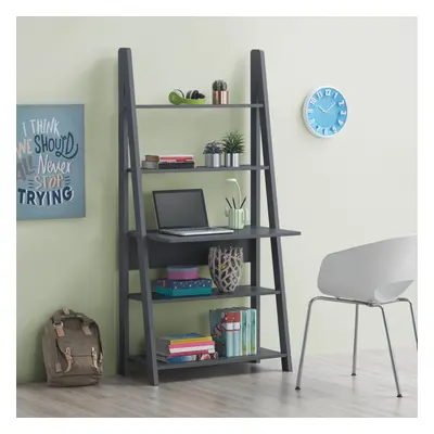 Riva Ladder Laptop Computer Desk Office Furniture Table Dark Grey