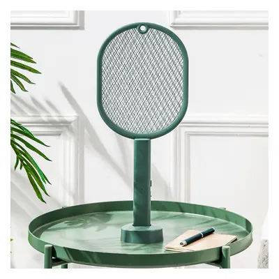 (Green) 2700V Electric Mosquito Swatter Night Light Dual Mode Built-in 450mAh Battery USB Rechar