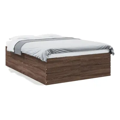 (brown oak, x cm/ cm) vidaXL Bed Frame Bedroom Bed Base Bedstead White 120x200 cm Engineered Woo