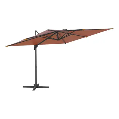 vidaXL LED Cantilever Garden Parasol Sunshade Outdoor Umbrella Terracotta