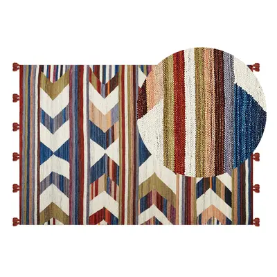 Wool Kilim Area Rug x cm Multicolour MRGASHAT