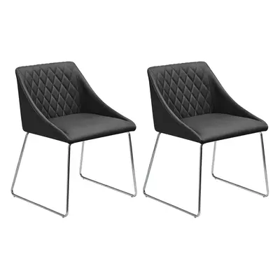 Set of Dining Chairs ARCATA Faux Leather Black