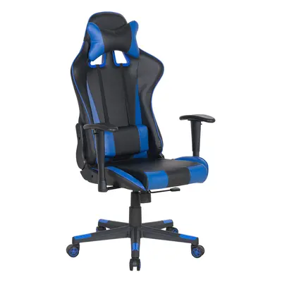 Faux Leather Reclining Office Chair Black with Blue GAMER