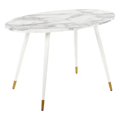 Dining Table GUTIERE Marble Effect White Marble