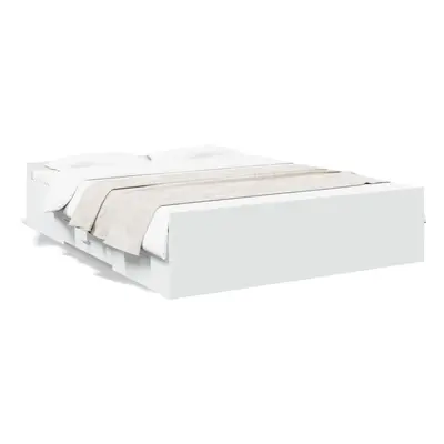 (white, x cm) vidaXL Bed Frame with Drawers Bed Base Sonoma Oak 120x200 cm Engineered Wood