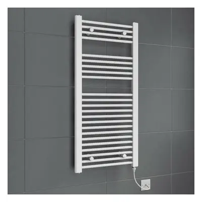 Bathroom White Electric Ladder Flat Towel Rail Radiator 1100mm x 500mm 250W