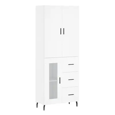 (white, glass door drawers) vidaXL Highboard Sideboard Storage Cabinet Side Cabinet White Engine