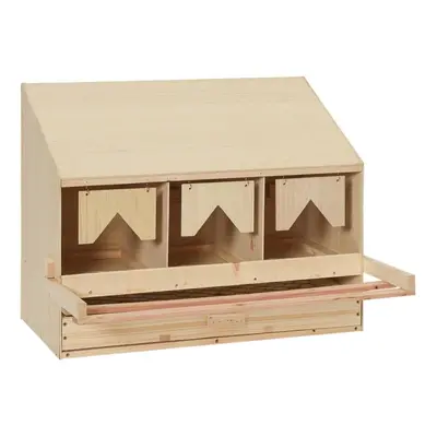 vidaXL Solid Pine Wood Chicken Laying Nest Compartments Poultry Laying Nest