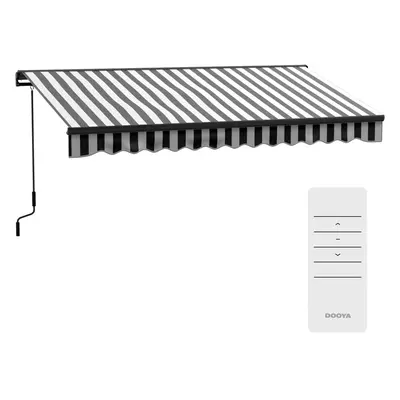 Outsunny 3.5 x 2.5m Electric Retractable Awning, Aluminium Frame, Grey & White