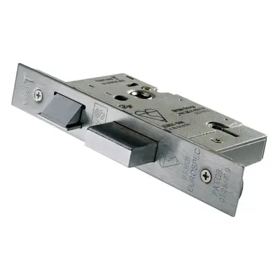 64mm Lever BS Rated Sashlock Square Forend Satin Steel Door Latch