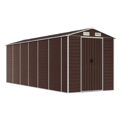 (brown, x x cm) vidaXL Garden Shed Outdoor Storage Shed Patio Yard Tool Shed Galvanised Steel