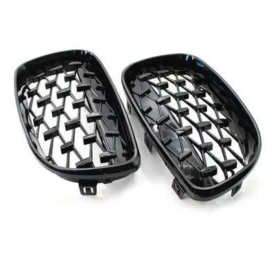 Glossy Black Dual Slats Front Grille Grill Replacement for BMW E81 E82 E87 E88 Selected