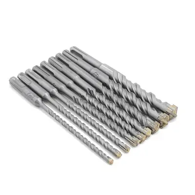 9Pcs Carbide Tipped Cross Head 5-16mm Electric Hammer SDS Shank Drill Bit Set Concrete Masonry D