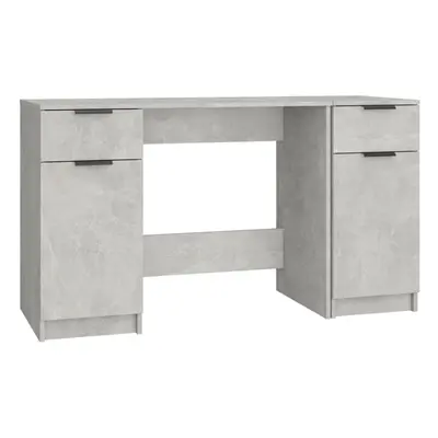 (Concrete grey) vidaXL Desk with Side Cabinet Engineered Wood Standing Desk Multi Colours