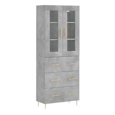 vidaXL Highboard Sideboard Cupboard Side Cabinet Concrete Grey Engineered Wood