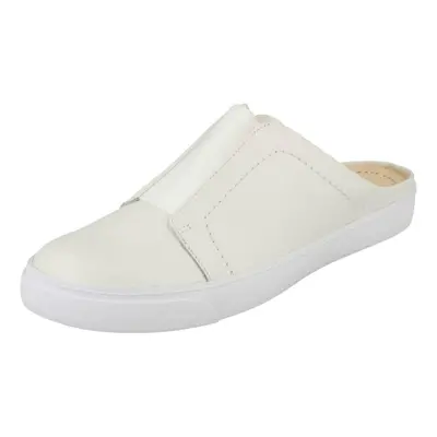 (UK 7, White) Ladies Clarks Slip On Mule Shoes Glove Ella - D Fit