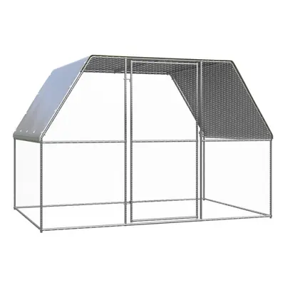 vidaXL Outdoor Chicken Cage Galvanised Steel Chicken Coop Run Hen House Unit