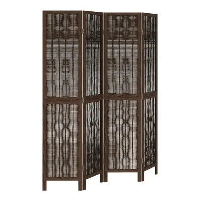 (40 x cm/ piece) vidaXL Room Divider Panel Room Privacy Screen Dark Brown Solid Wood Paulownia