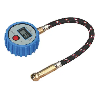 100psi DIGITAL Tyre Pressure Gauge with Push On Connector - Quick Release Hose