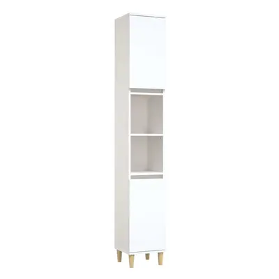 (white) vidaXL Bathroom Cabinet Cupboard Tallboy Unit Storage Cabinet Engineered Wood