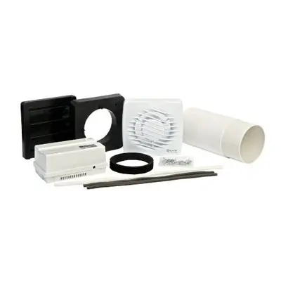 Xpelair LV100T Low Voltage Bathroom / Toilet Extractor Fan with Timer for Window or Wall