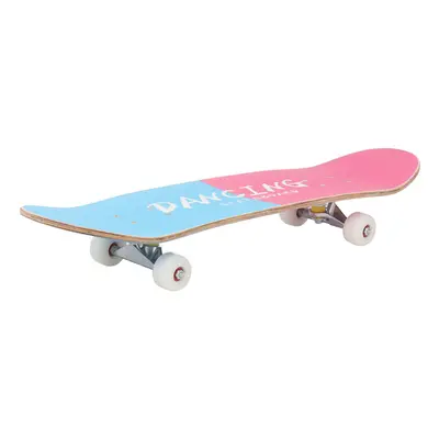 (Pink Blue) 80x20cm Complete Skateboard for Beginner Good Board Double Kick LED Wheels for Extre